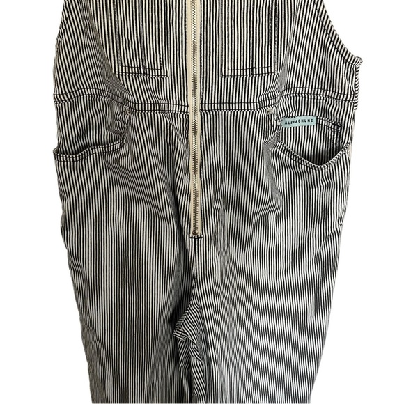AlexaChung Blue White Stripe Zip Front Dungarees Overalls Size 27 - Picture 6 of 16